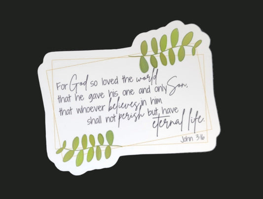 John 3:16 vinyl sticker